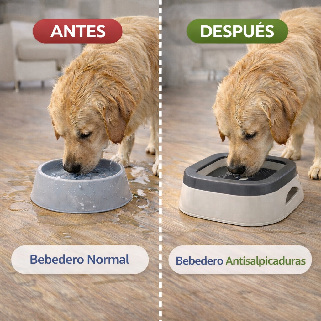 Bebedero Antisalpicaduras para mascotas