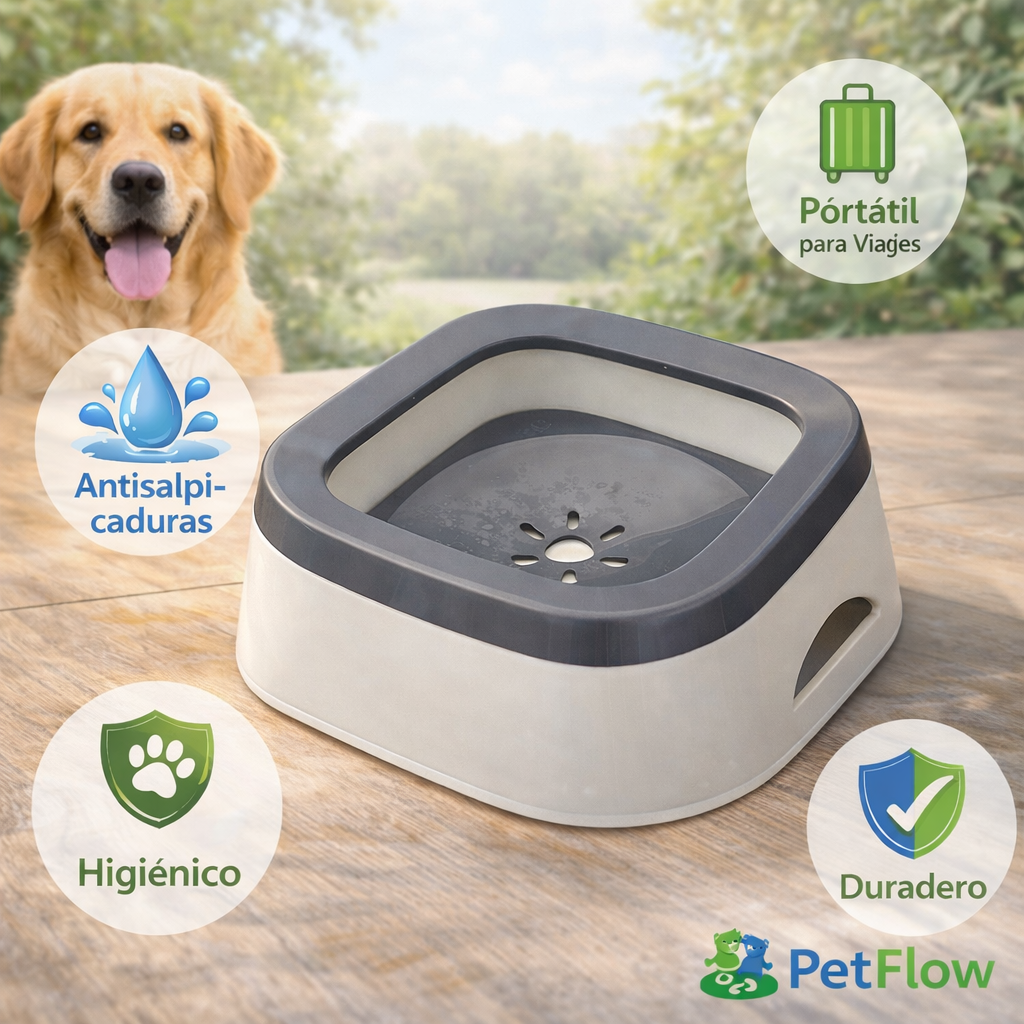 Bebedero Antisalpicaduras para mascotas