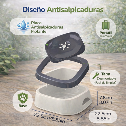 Spritzgeschützter Wassernapf für Haustiere